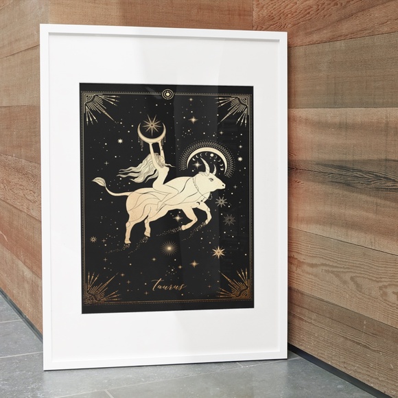Taurus Wall Art Celestial Zodiac Print Poster Unframed - Picture 4 of 16
